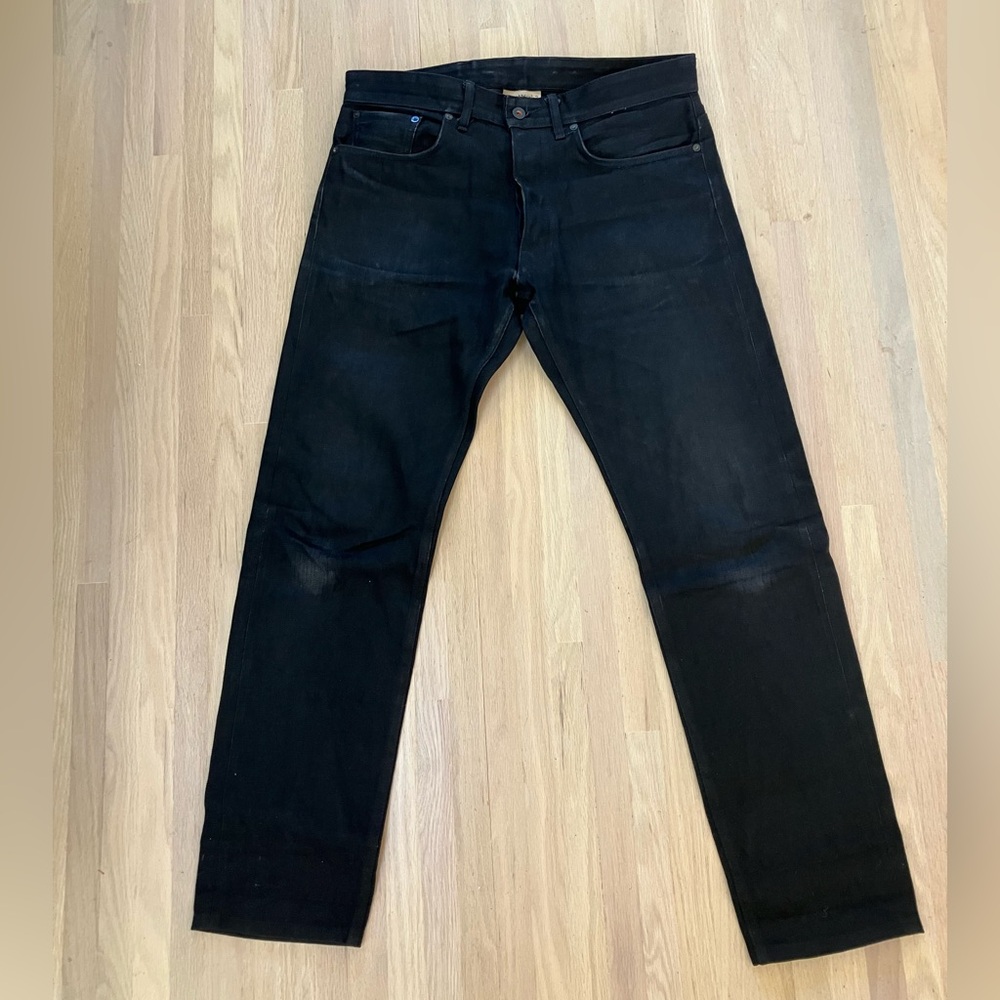 Railcar Fine Goods Men's Black Jeans. Spike slim striaght